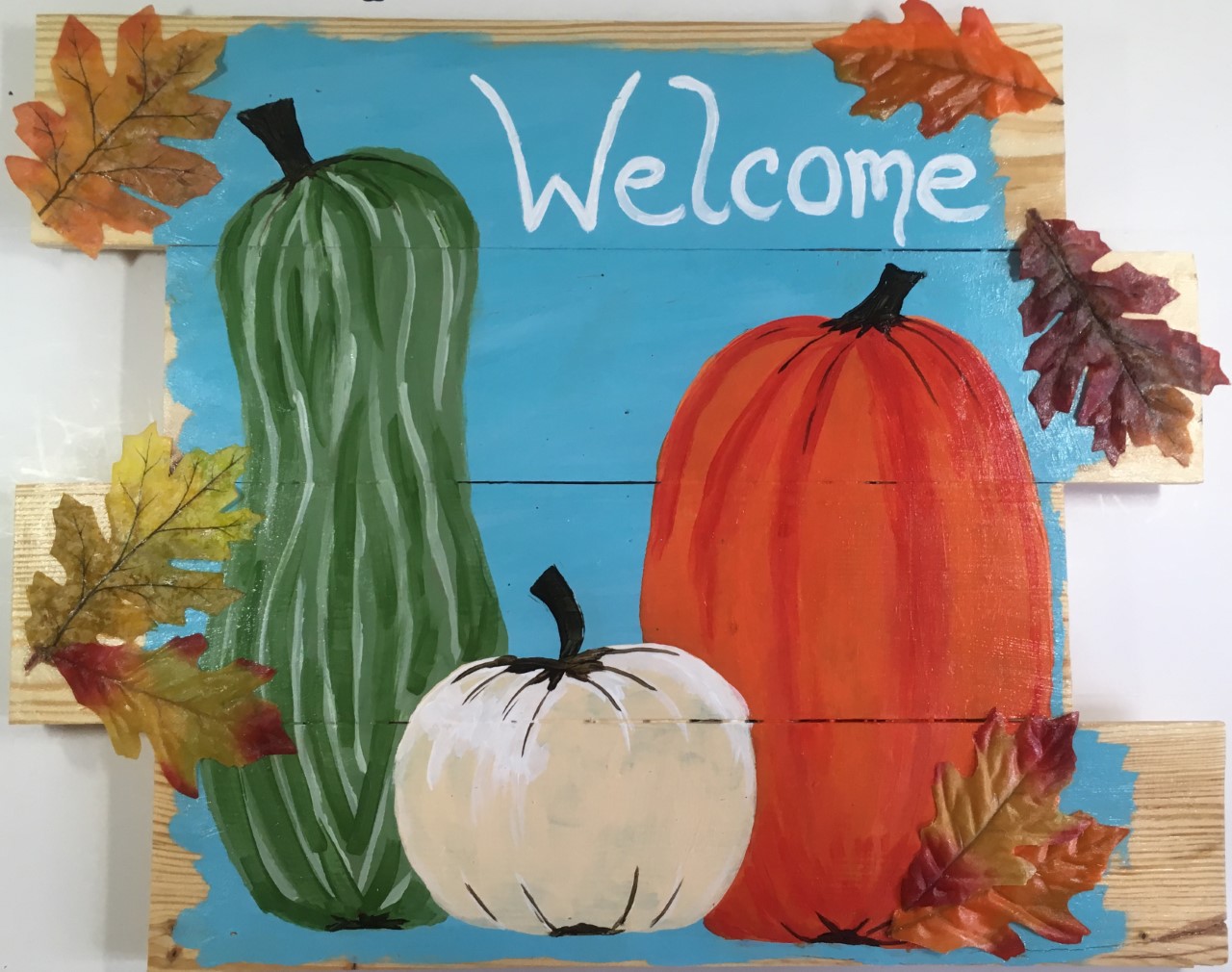 Leafy Fall Welcome Wood Pallet Sign